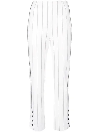 Jonathan Simkhai Striped Trousers In White