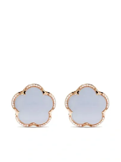 Pasquale Bruni Women's Bon Ton 18k Rose Gold, Light Blue Chalcedony & Diamond Stud Earrings In Gold Multi