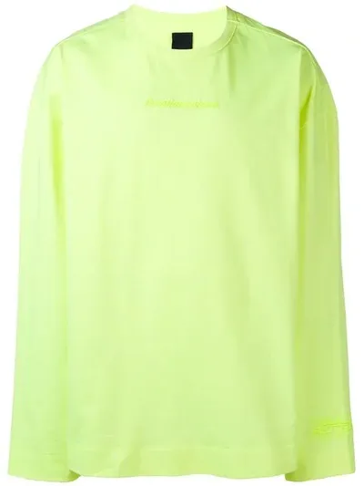 Juunj Oversized Logo Embroidered Top In Yellow