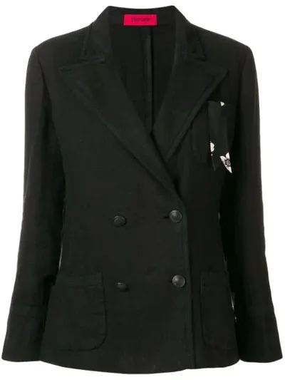 The Gigi Sandra Double-breasted Blazer In Black