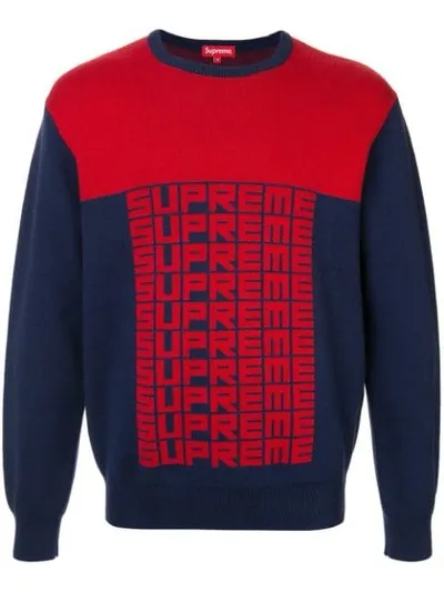 Supreme Pullover Mit Logos In Blue