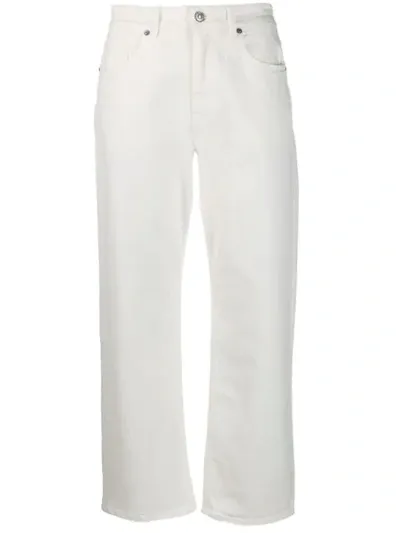 P.a.r.o.s.h High Wasted Ankle Length Trousers In White