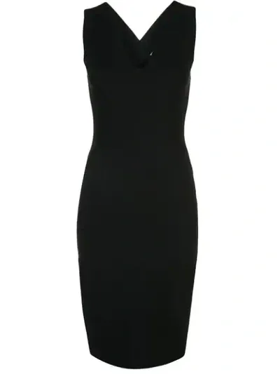 Narciso Rodriguez V-neck Fitted Dress In Black