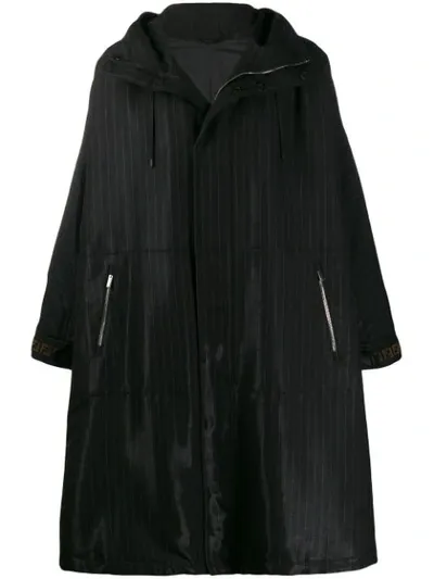 Fendi Oversized Ff Parka In Black