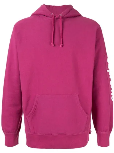 Supreme Sleeve Patch Hooded Sweatshirt In Pink