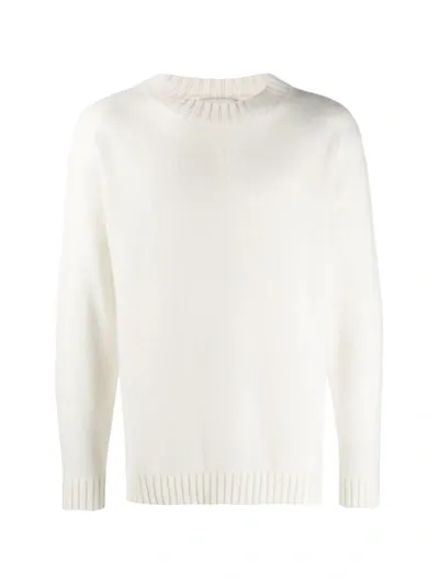 Laneus Crew Neck Jumper In White