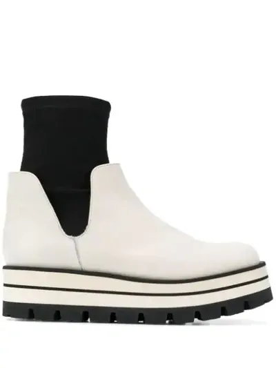 Paloma Barceló Slip-on Sock Boots In White