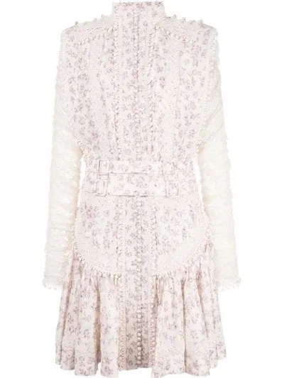 Zimmermann Floral Print Dress In White