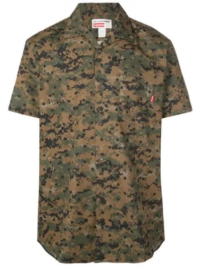 Supreme Cdg Loop Collar Shirt In Green