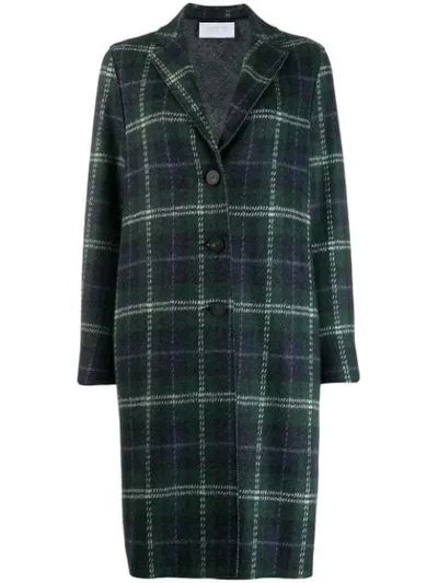 Harris Wharf Oversized Check Coat In Green