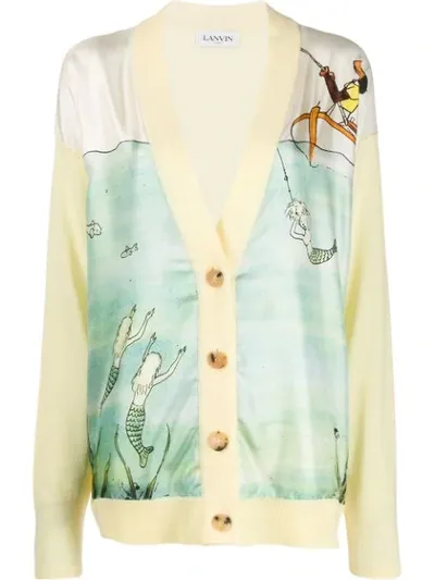 Lanvin Babar Family Print Cardigan In Yellow