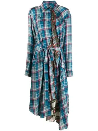 Preen By Thornton Bregazzi Piper Checkered Dress In Blue