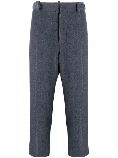 Ann Demeulemeester Pinstriped Trousers In Blue