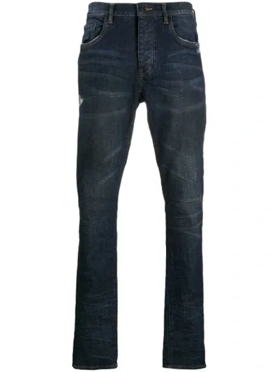 Purple Brand Mid-rise Tapered Jeans In Blue