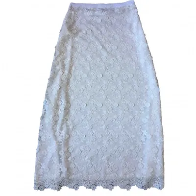 Pre-owned Giamba Maxi Skirt In White