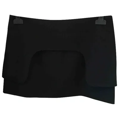 Pre-owned Barbara Bui Wool Mini Skirt In Black