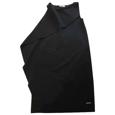 Pre-owned Costume National Wool Mid-length Dress In Black