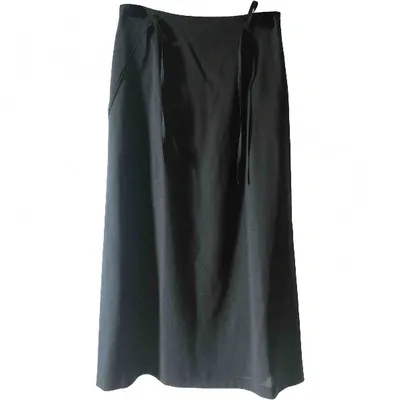 Pre-owned Aspesi Wool Maxi Skirt In Black