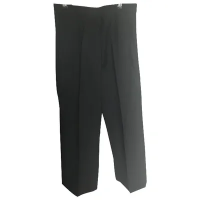 Pre-owned Viktor & Rolf Wool Trousers In Black