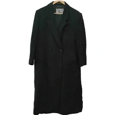 Pre-owned Burberry Wool Trench Coat In Green