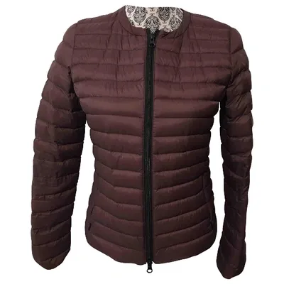 Pre-owned Ecoalf Biker Jacket In Burgundy