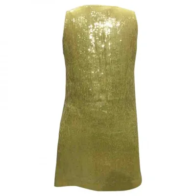 Pre-owned Diane Von Furstenberg Glitter Mid-length Dress In Yellow