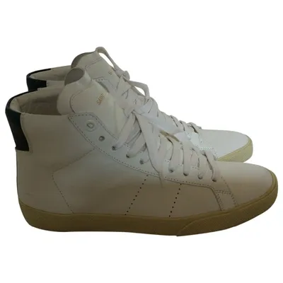 Pre-owned Saint Laurent Leather Trainers In White