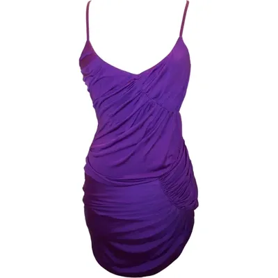 Pre-owned Halston Heritage Mini Dress In Purple