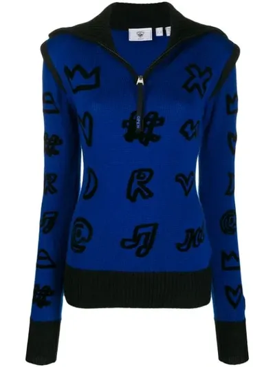 Rossignol X Jcc Jc De Castelbajac Flock Drawi Half-zip Jumper In Blue