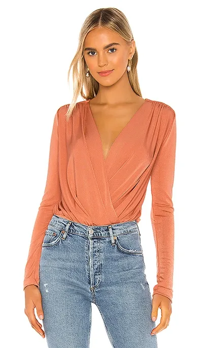 Free People Turnt Bodysuit In Copper