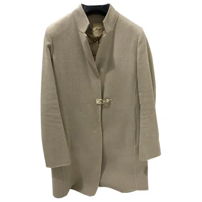 Pre-owned Fay Wool Coat In Beige