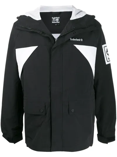 Timberland Two-tone Hooded Jacket In Black