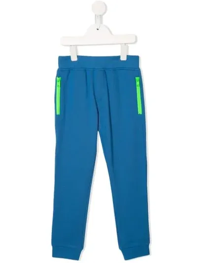 Stella Mccartney Kids' Contrast Zip Pocket Track Pants In Blue