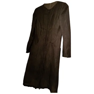 Pre-owned Giorgio Armani Silk Coat In Brown