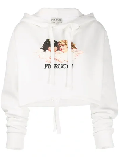 Fiorucci Womens White Angels Logo-print Organic-cotton Hoody L