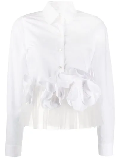 Viktor & Rolf Flower Power Cropped Shirt In White