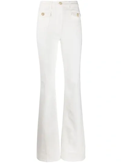 Elisabetta Franchi High-waisted Flared Jeans In White