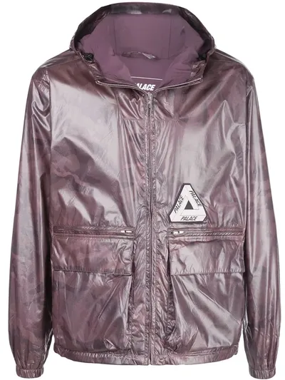 Palace Logo Print Shell Jacket In Purple