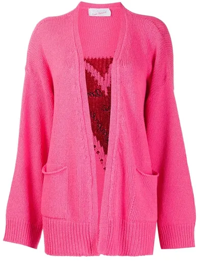 Giada Benincasa Heart Motif Cardigan In Pink