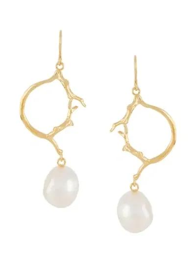 Wouters & Hendrix Pearl Drop Earrings In Gold