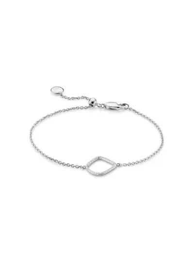 Monica Vinader Silver Riva Diamond Kite Chain Bracelet