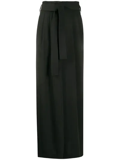 P.a.r.o.s.h Waist-tied Maxi Skirt In Black