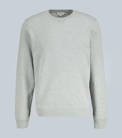 Sunspel Cotton Loopback Sweatshirt In Grey