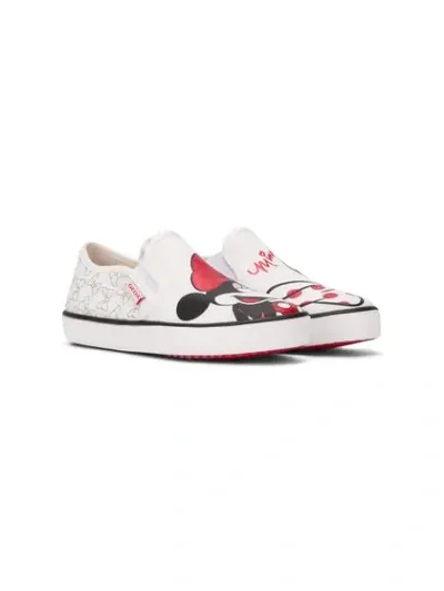 Geox Kids' X Disney Mickey Mouse & Friends Slip-on Sneakers In White