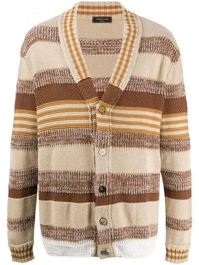 Gabriele Pasini Striped Long-sleeve Cardigan In Beige