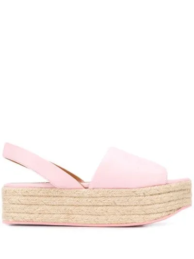 Kenzo Platform Slingback Espadrilles In Pink