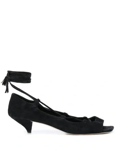 Khaite Geneva Lace-up Sandals In Black