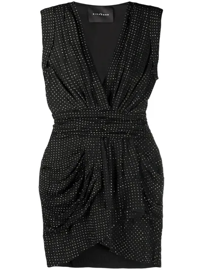 John Richmond Rhinestone-embellished Cocktail Dress In Black