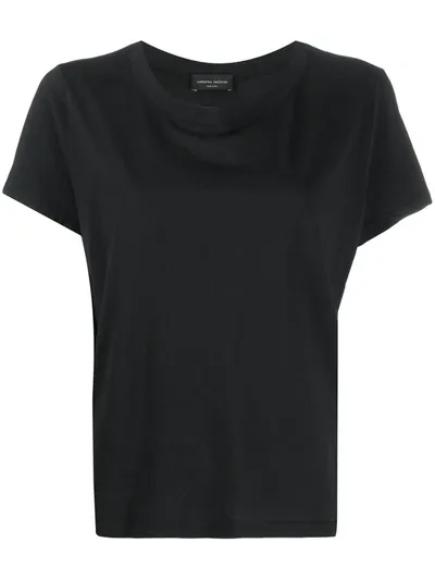 Roberto Collina Cotton Crew Neck T-shirt In Nero