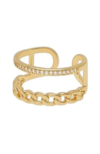 Ettika Cubic Zirconia Rope Ring In Gold